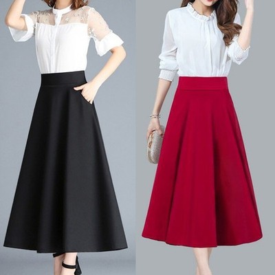 Fashionable Long A Line Skirt Womens High Waist Design for Effortless Style