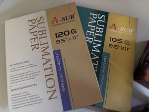 Lot of 2 A-SUB Sublimation Paper 8.5x11 for Inkjet Printers Heat Transfer