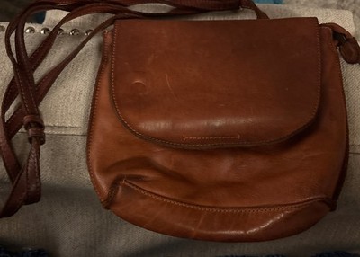 Marta Ponti Portugal Brown Distressed Leather Cross Body Bag