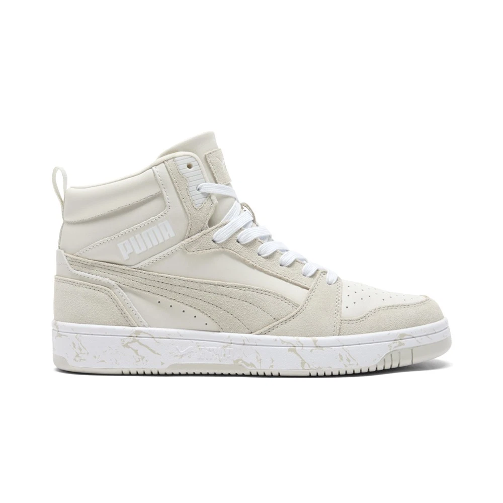 PUMA Rebound V6 Marble High Top Mens Grey Sneakers Casual Shoes 40359801