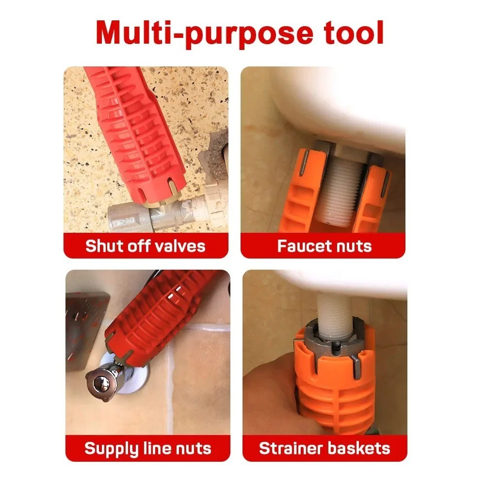 Multi tool Faucet & Sink Installer Pipe Wrench For Plumbers & Homeowners Kitchen