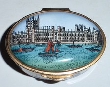 Stafffordshire Enamels Old Bilston Battersea "The New Houses of Parliament"  Box