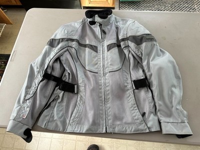 04 Olympia Grey Mesh Motorcycle Jacket With Removable Liner - Medium