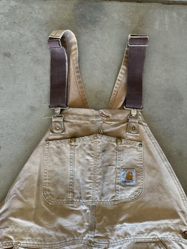 Mono con tirantes de pato acolchado 40x26 de colección Carhartt para hombre doble rodilla tostado EE. UU. Foto 2 de 4