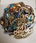 Vintage/ Modern Costume Jewelry Damaged/Broken Rhinestone Craft 1 Pound Lot