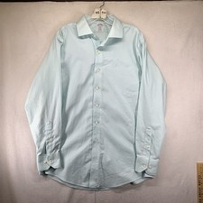 Brooks Brothers Shirt Mens 16.5 4-5 Regent Non Iron Button Icy Blue Long Sleeve