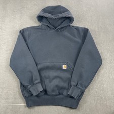 Carhartt Mens Small Black Pullover Hoodie Faded Workwear 100615-472