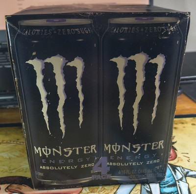 Monster Energy Absolutely Zero 4-pack 2014 Purple Version Rare (Display Only)