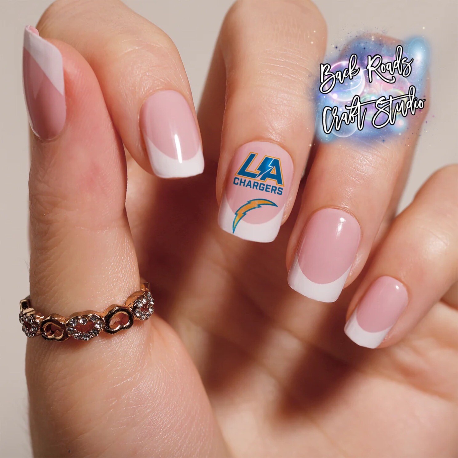 Los Angeles Chargers Football Waterslide Nail Decals Set of 50 Instructions &