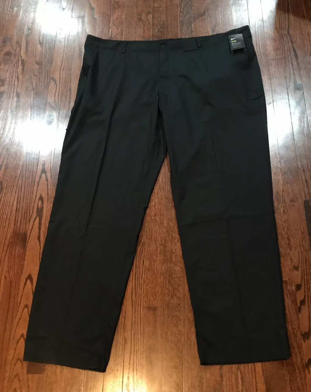 NWT70 MENS NIKE FLEX Unhemmed black slim 5 pockets golf pants (AJ6317