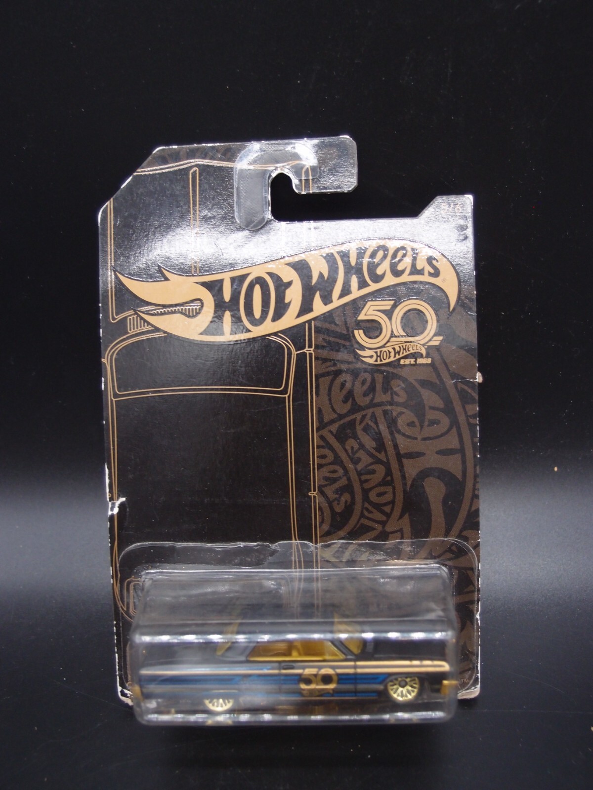 Hot Wheels 5/6 ‘64 Impala Black and Gold 2018 50th Anniversary Series