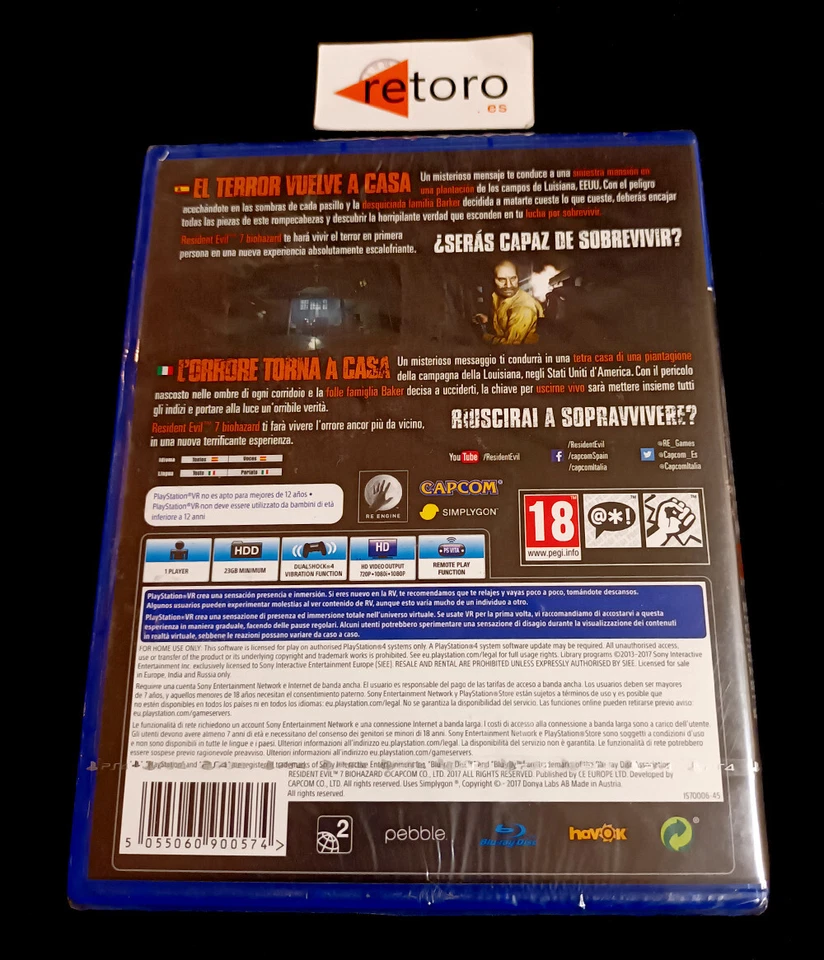 RESIDENT EVIL BIOHAZARD VR Sony Playstation 4 PS4 PAL-España Ita Español New - Imagen 2 de 2