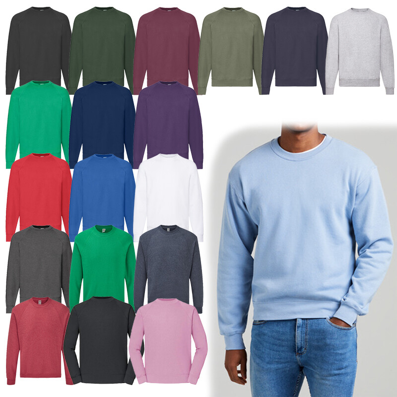 Fruit Of The Loom Raglan Sweatshirt – Navy, Baumwolle, Lässiger Style