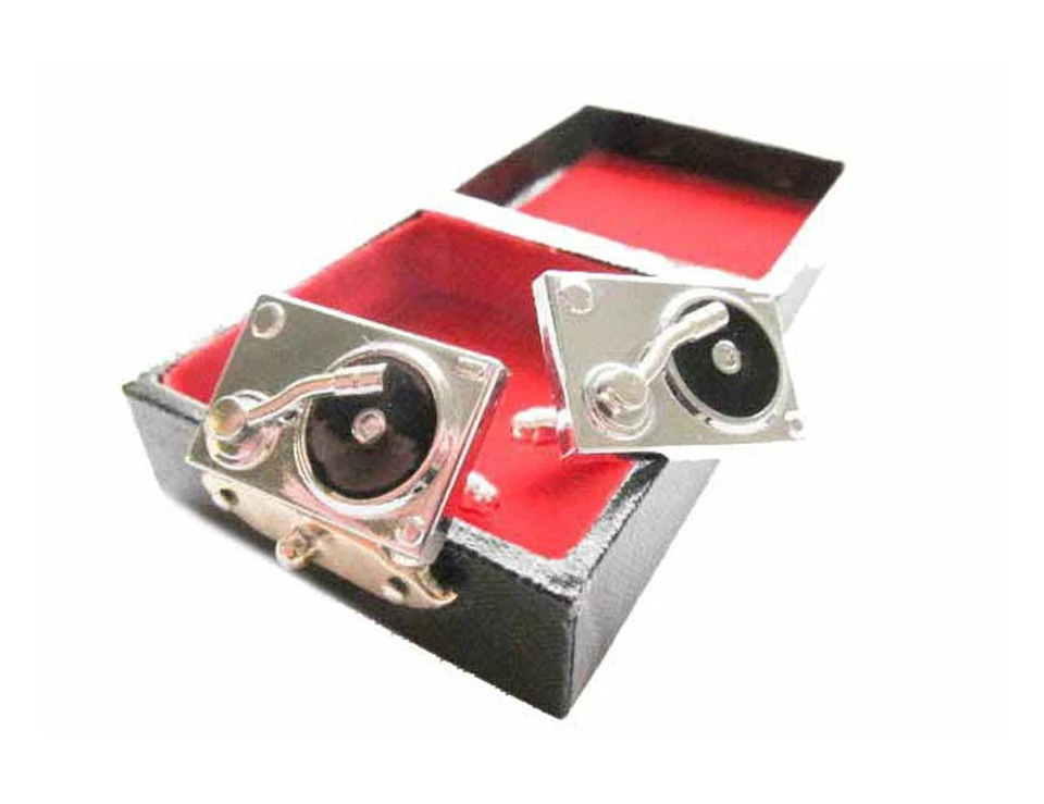 Plattenspieler Manschettenknöpfe Miniblings Knöpfe mit Box Turntable DJ Musik - Bild 2 von 4