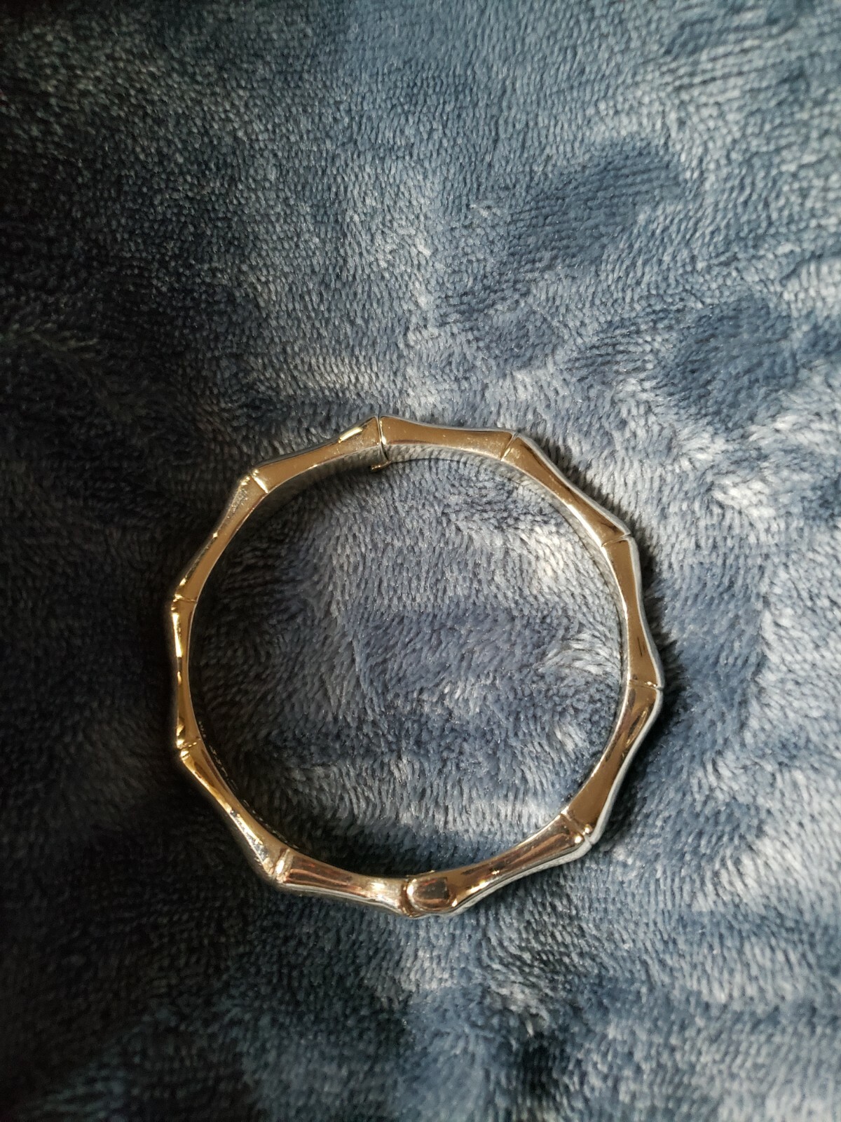 Rustic Cuff Silvertone Bracelet Silver Bangle Fas… - image 6