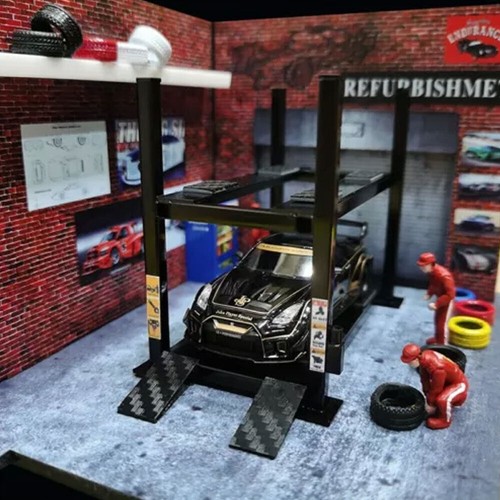 1/18/24/43/64 Diorama Car Park Model Double Lifter Rack Garage Scene Display Toy - Picture 22 of 22