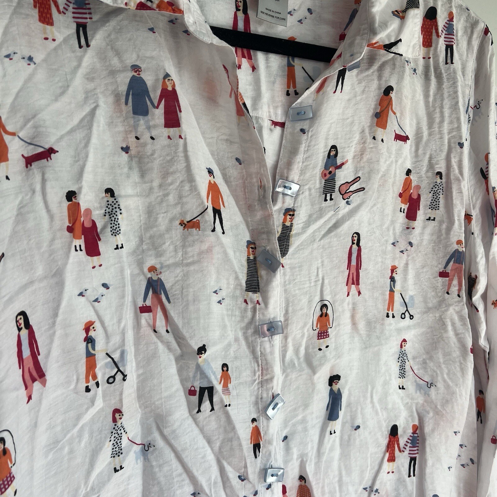 Multiples PM Unique Top With Rectangle Buttons Pe… - image 2