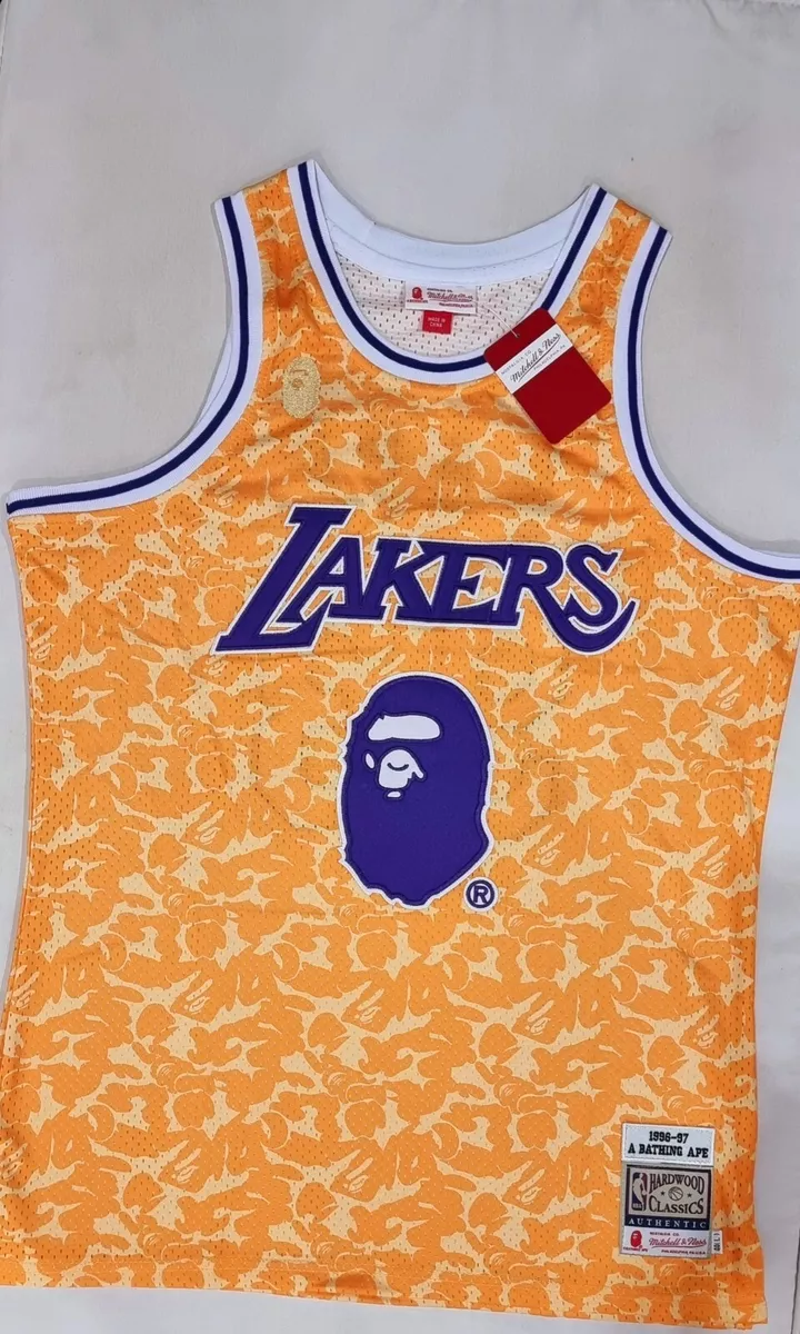 Mitchell & Ness - NBA - BAPE - L.A LAKERS NBA JERSEY - SIZE LARGE