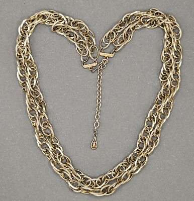 Coro Vintage leichte 2-Stränge Kette ca. 65 + 7cm Goldfarben Metall 1960-70er