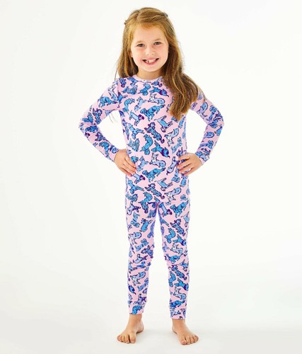 NEW Lilly Pulitzer Girl Sammy Pajamas Ruff Night Dogs Pink Zanzibar Blue 8 12 14 - Picture 13 of 54