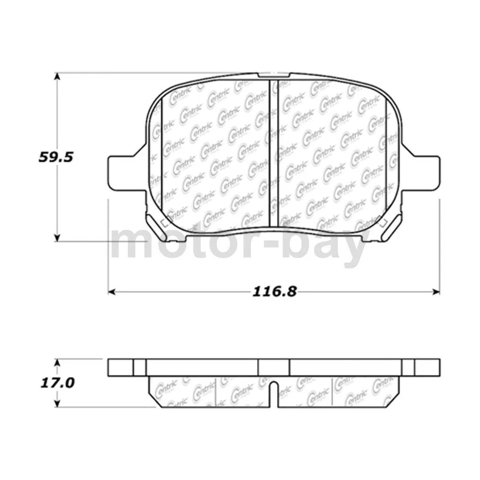 Pastillas de freno delanteras traseras para Toyota Avalon 2004 2003 2002 2001 2000 Centric Foto 4 de 4