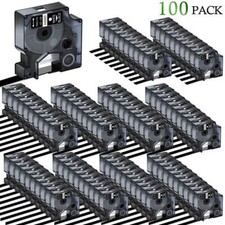 Replacement for Dymo D1 Label Tape 45021 S0720610 1/2''x23' LabelManager 100Pack