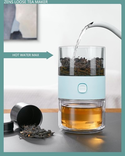 Modern Small Tea Infuser Teapot Tritan One Touch Tea Maker for Loose Leaf Tea... - Picture 4 of 7