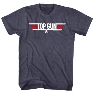 Top Gun Vintage Movie Logo Mens T Shirt Stars Emblem Pilot Wings Cruise Maverick