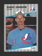 1989 Fleer #381 RANDY JOHNSON Raw - Montreal Expos - Black Out Variation RC