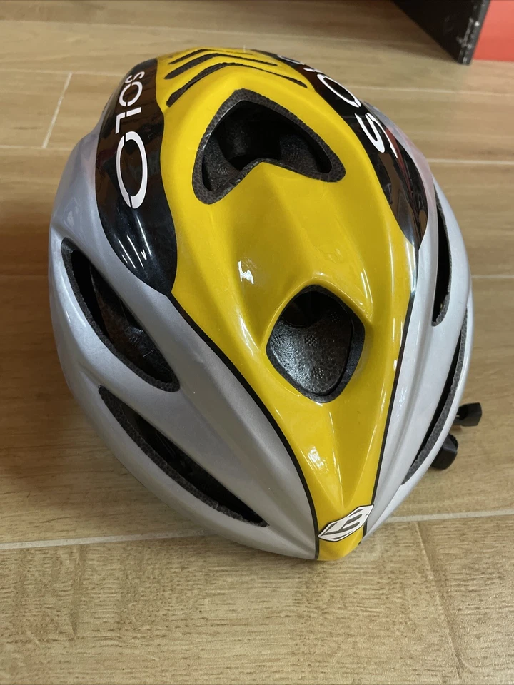 Bike Helmet Race-Mtb briko Only L-XL 58-60 Adjustable Yellow-Silver Foto 2 de 4