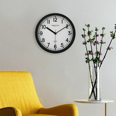 Mainstays Basic Indoor 8.78'' Black Analog Round Modern Wall Clock