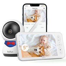 BOIFUN 5" Baby Monitor, 1080P WiFi Baby Camera Via Screen and App Control