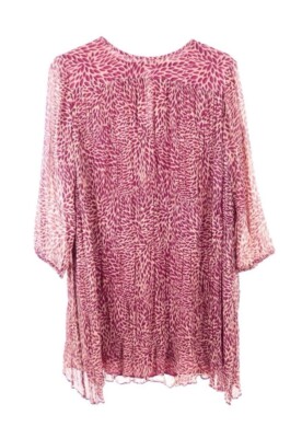 BA&SH Tunika Kleid Sommerkleid Dress Spitze M 38 pink bordeaux rot Minikleid