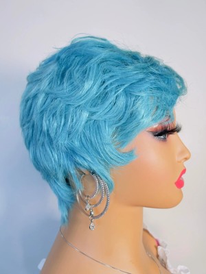TURQUOISE PIXIE SHORT CUT WIG