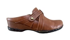 Sofft 9M Nikkol Hero Cognac Brown Leather Round Toe Slip On Comfort Mules