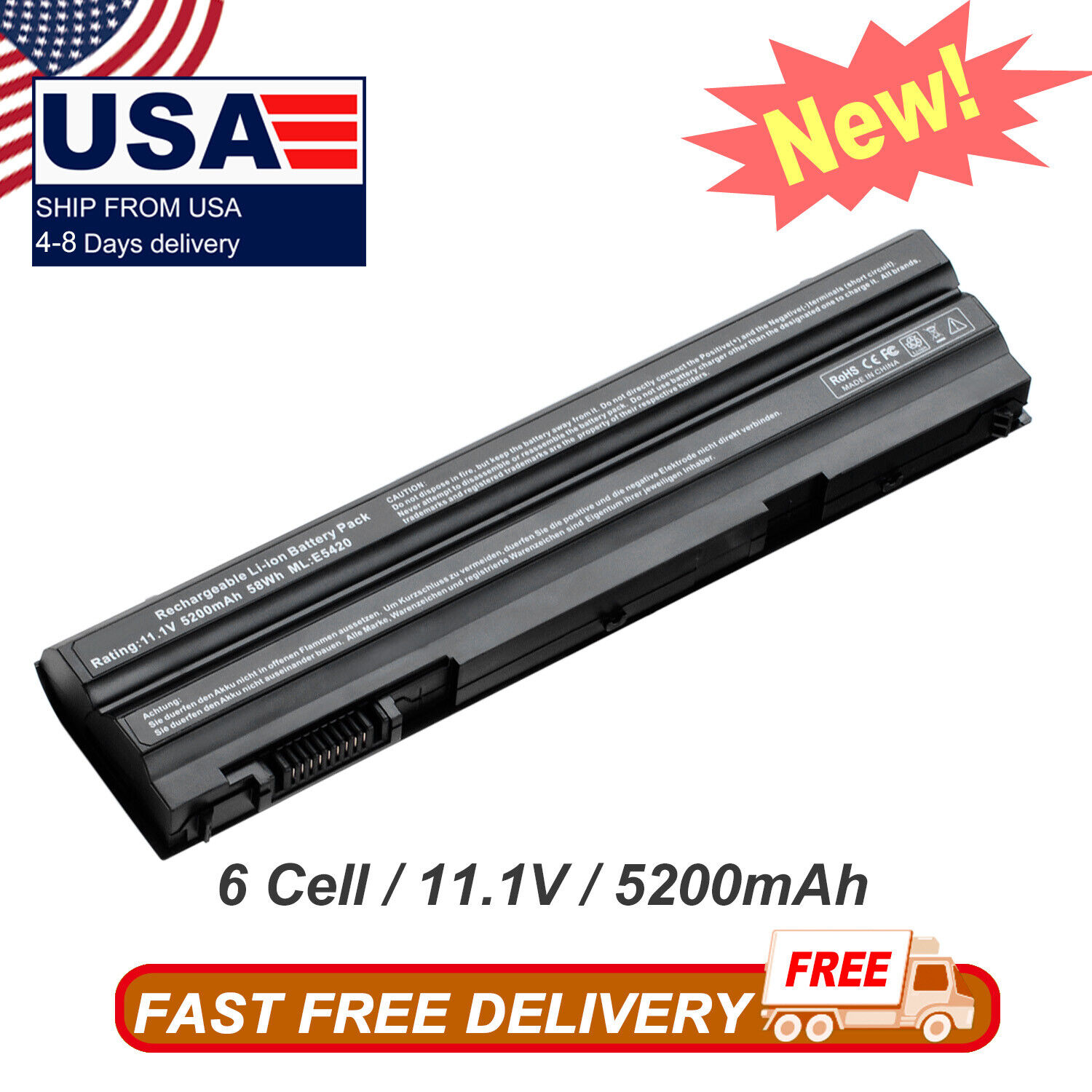 Laptop Replacement Battery For Dell Latitude E5510 6cells For Sale Online Ebay