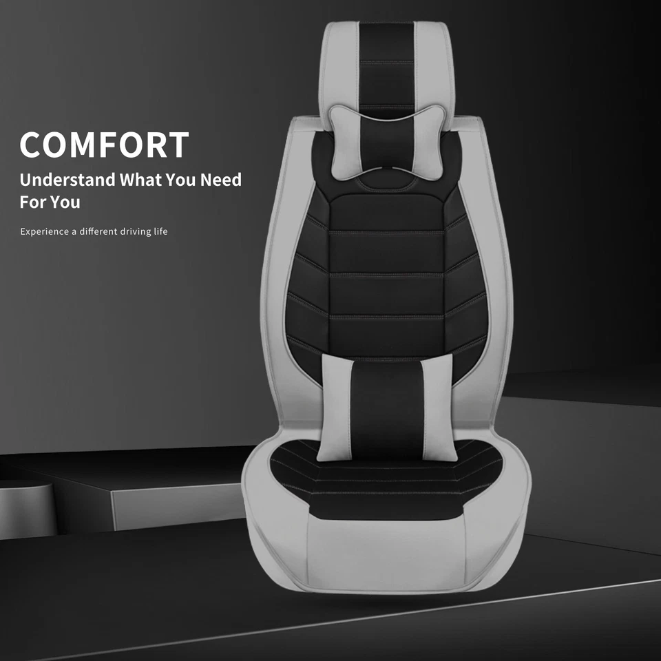 For Subaru WRX STI 2013-2021 Car Seat Cover Full Set 2/5 Seater Luxury Leather - Image 4 of 4