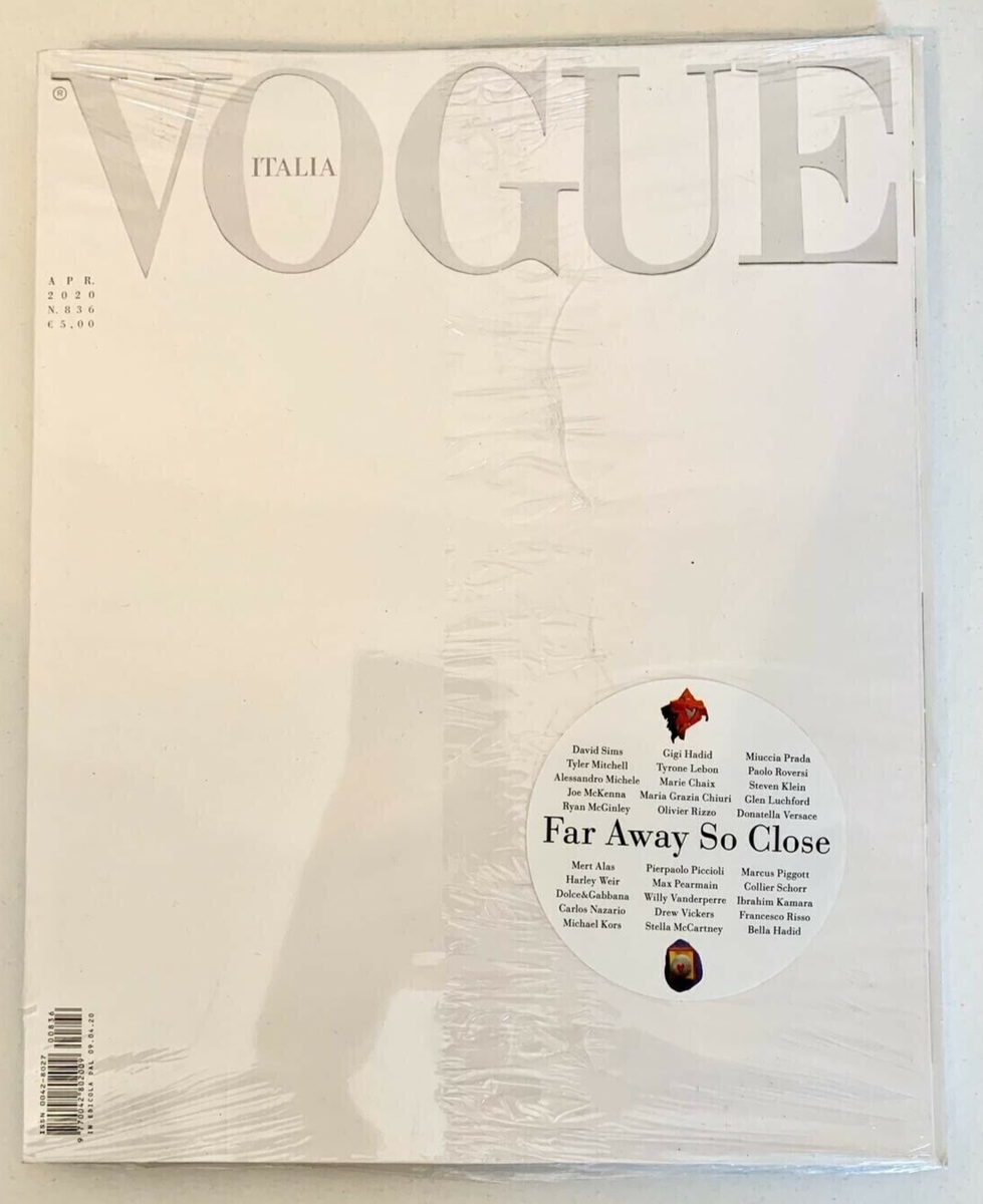VOGUE Italy 836 White Edition April 2020 Covid - Far Away So Close