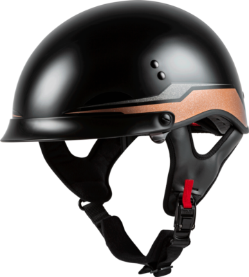 NEW GMAX HH-65 HALF HELMET SOURCE FULL DRESSED BLACK/COPPER XS-72