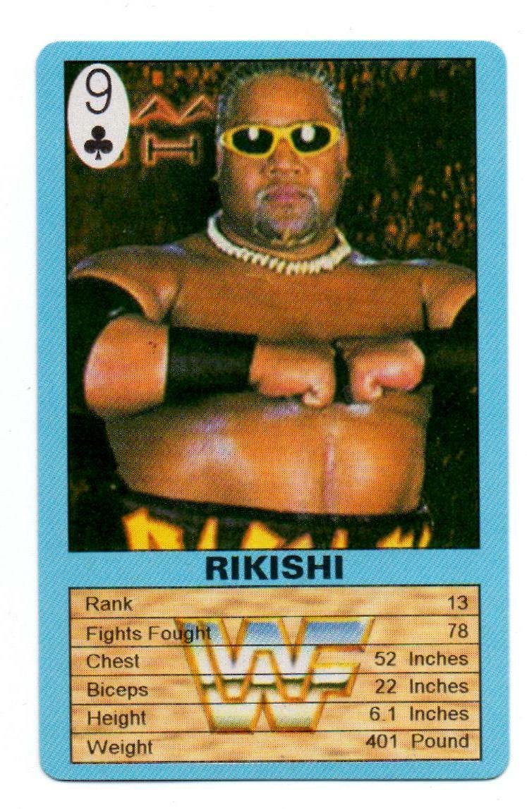 Rikishi WWF Playing Card Trump Game Pro Wrestling 9 Spades AEW WWE