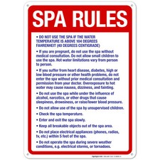 Spa Rules Sign, Pool Sign,