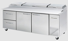 NEW 2 Drawer (Left) 2 Door (Right) 93" Pizza Prep Table Refrigerated NSF #2476