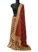 Vintage Heavy Red Hand Embroidered Manish Malhotra Unstitched Lehenga 2Pcs Set