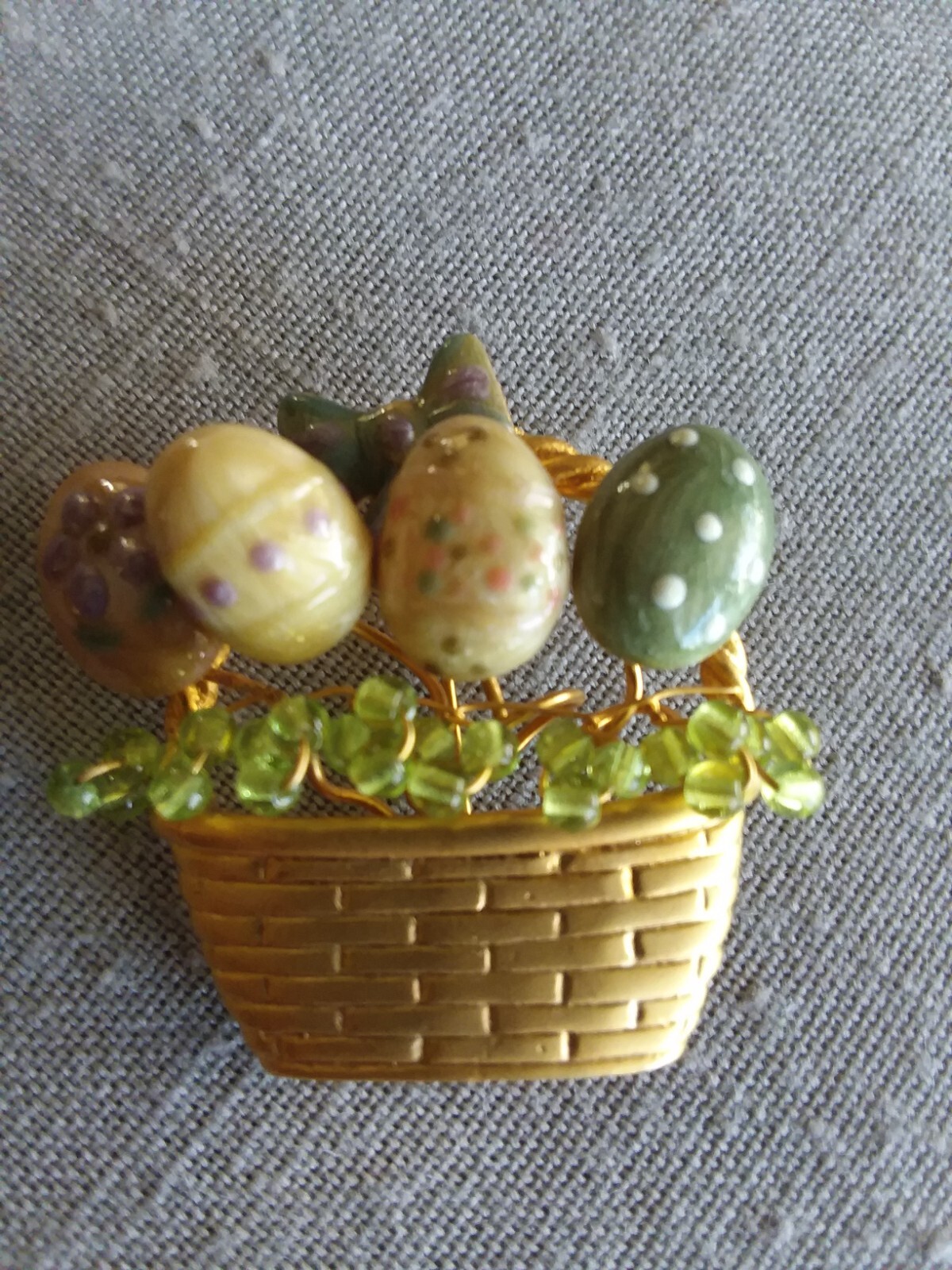Vintage Easter Spring Enamel Easter Egg Basket Br… - image 5