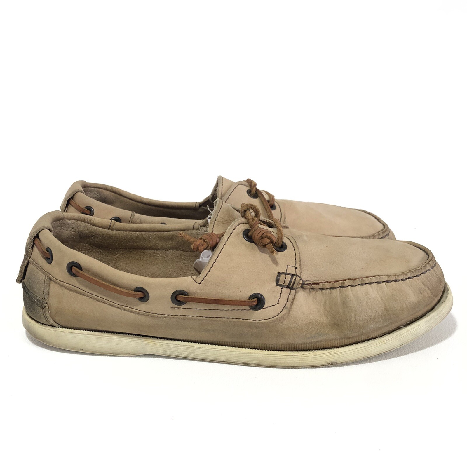 Aldo Boat Shoes Beige Tan Mens Size 9 