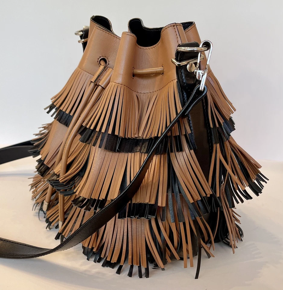 PROENZA SCHOULER коричневый черный средний бахрома ведро через плечо сумка - Изображение 3 из 4