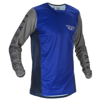 Fly Racing Kinetic K121 MX Trikot Offroad Top blau grau