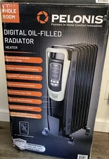 PELONIS Champagne Oil Filled Radiator Heater with Remote and Thermostat,