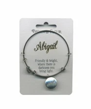 BIJOUX FLEUR PERSONALISED BANGLE BRACELET NAMES LETTERS GENERIC STAR SIGNS 