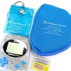 Pokemon Mini Console Blue MIN001 w/ Pok&eacute;mon Center Limited Cases Party Cartridge